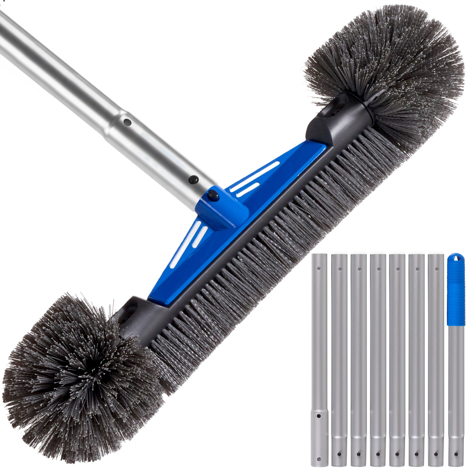 Best Choice Products 20" Pool Brush with 9 ft Aluminum Pole – Pool Cleaning Set