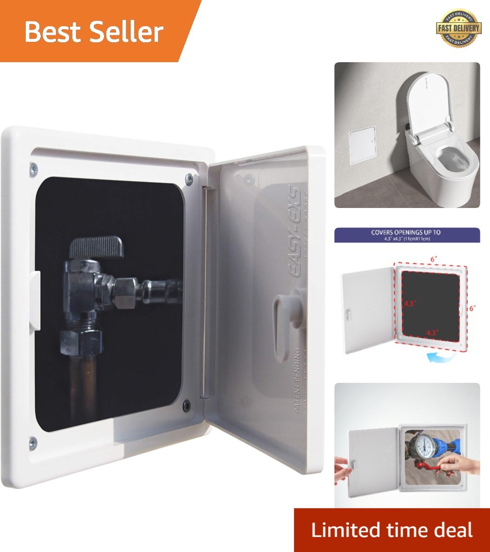 Access Panel 6x6 with Door Max Service Opening 4.3x4.3 Plastic White Small 6"...