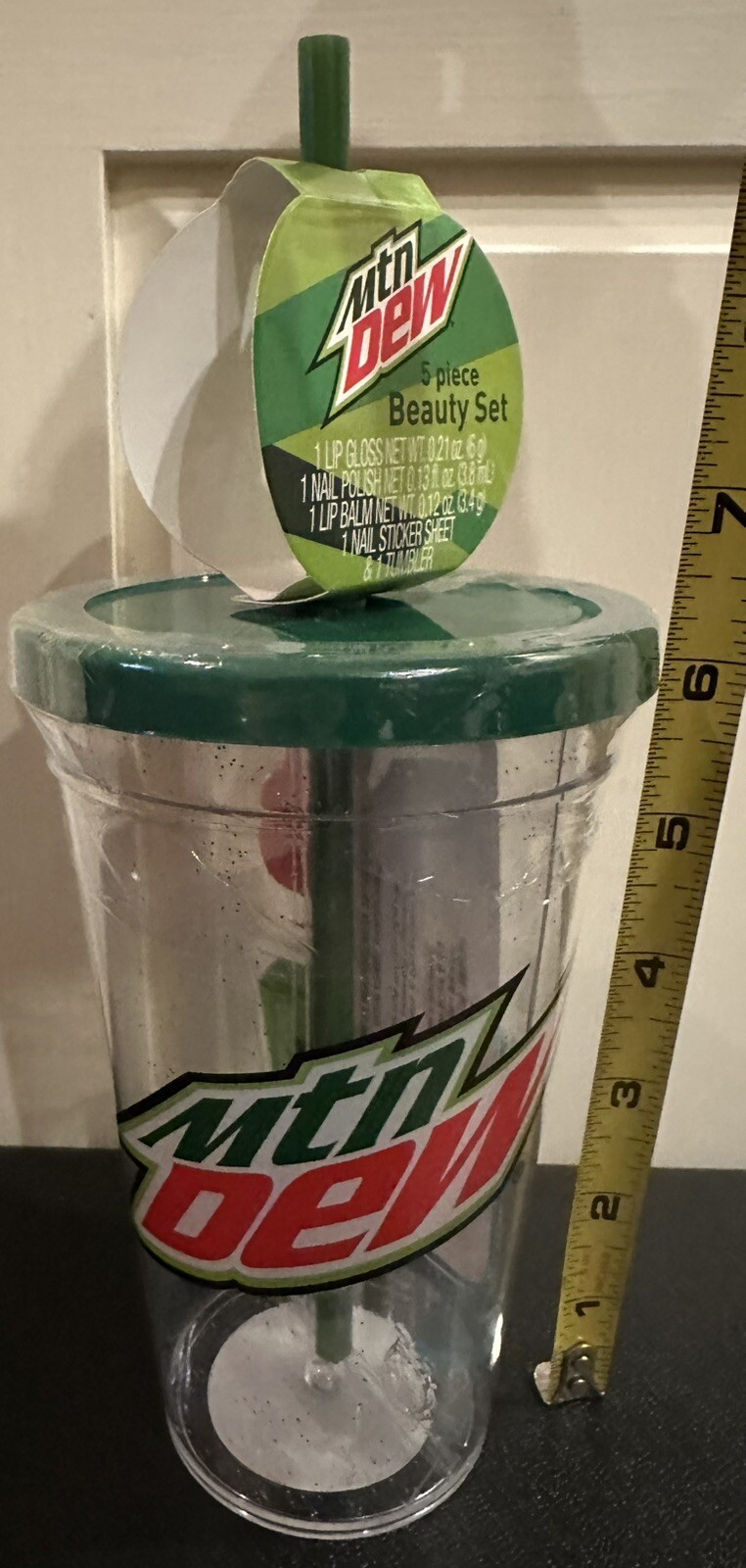 Mountain Dew 5 Piece Beauty Set: Holiday Special Tumbler With Lip Glosses