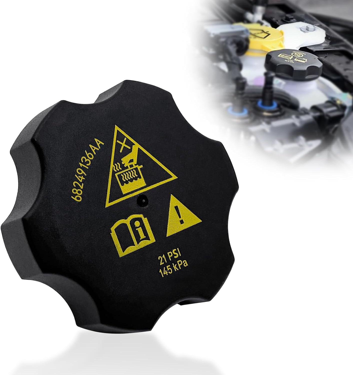 Radiator Cap Compatible with Jp Dodge Ram EcoDiesel, Cherokee Ram 1500 2014-2021