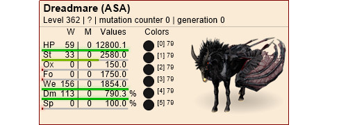 Ark ASA Xbox/PC/PS5 PVE Solid 79 Black Top Level 362 Dreadmare Dread Embryo Pair