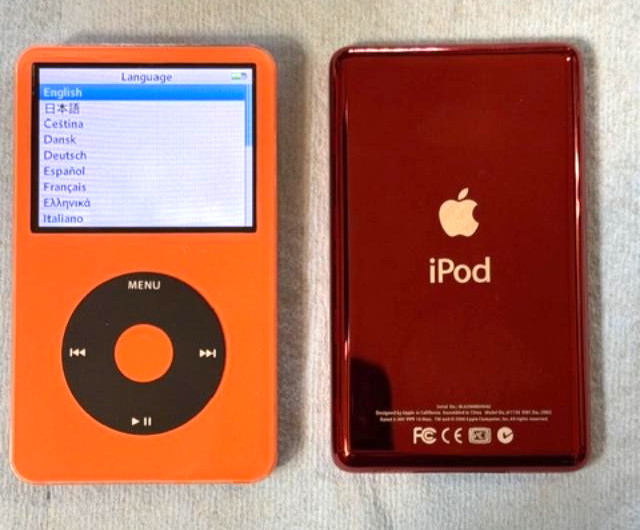 APPLE  iPOD  CLASSIC 5.5th Orange Sunshine 128GB SSD Wolfson DAC Mega Battery