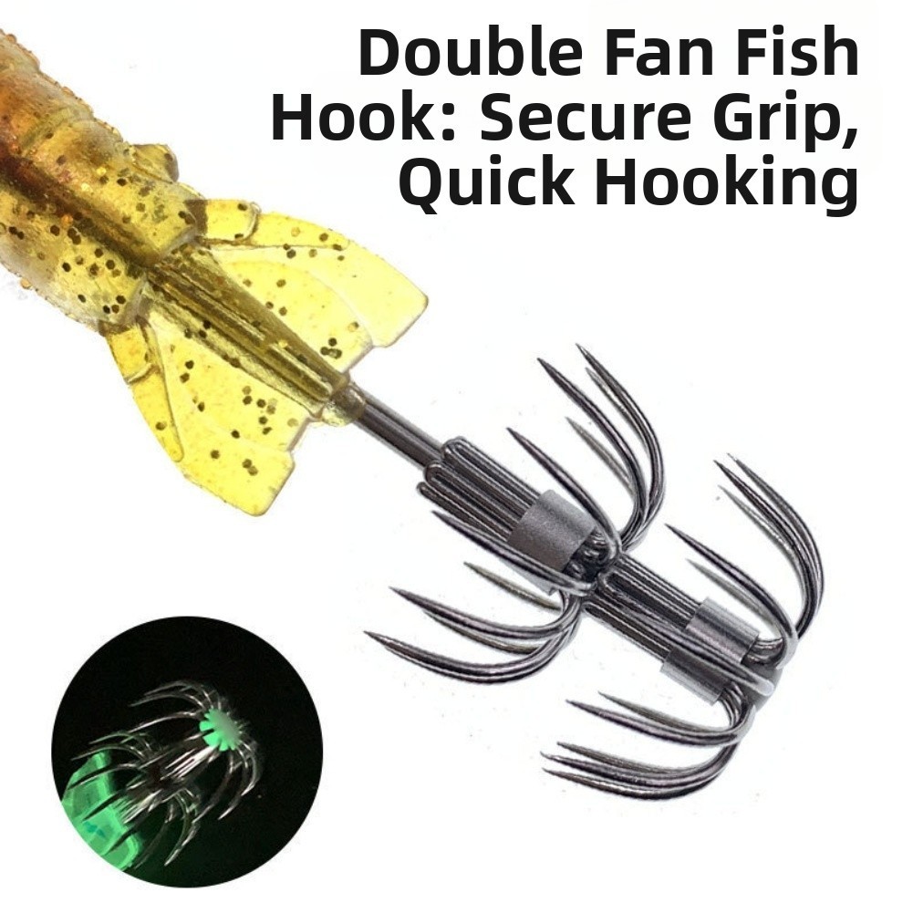 10cm UV Glow Squid Jig 10g Soft Shrimp Lure with 6 Color Options for Fishing