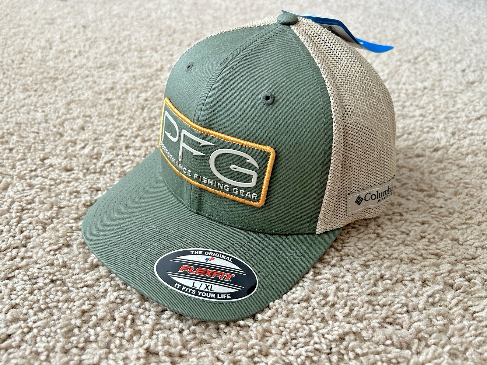 Columbia PFG Fish Hook Flexfit Cap L/XL Green