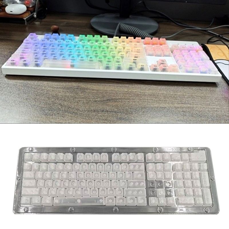 Universal 107 Key Replacement Keycaps Easy Snap On Installation ABS Material