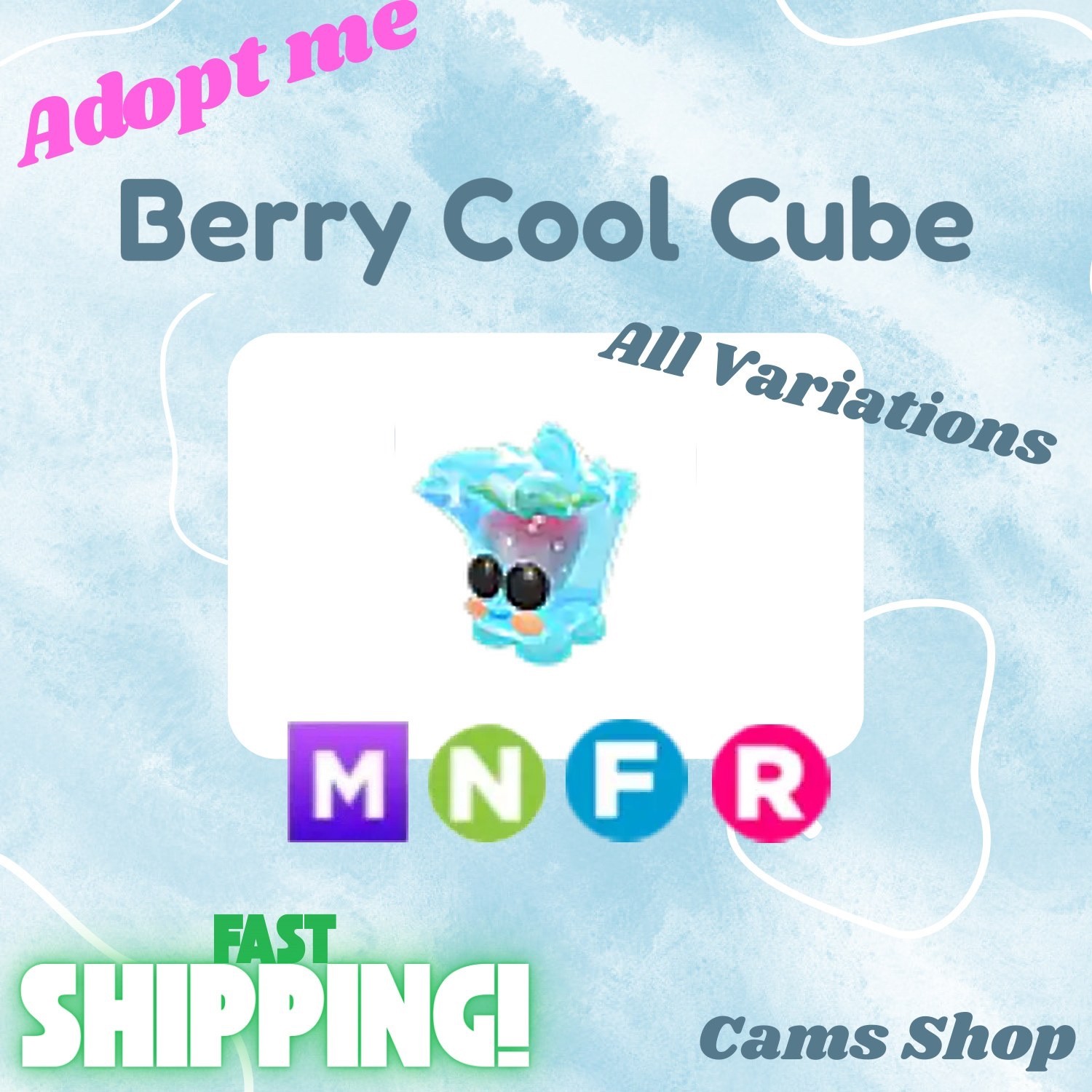 Berry Cool Cube | All Variations No Pot, FR, NFR, Mega, MFR - Adopt From Me Pets