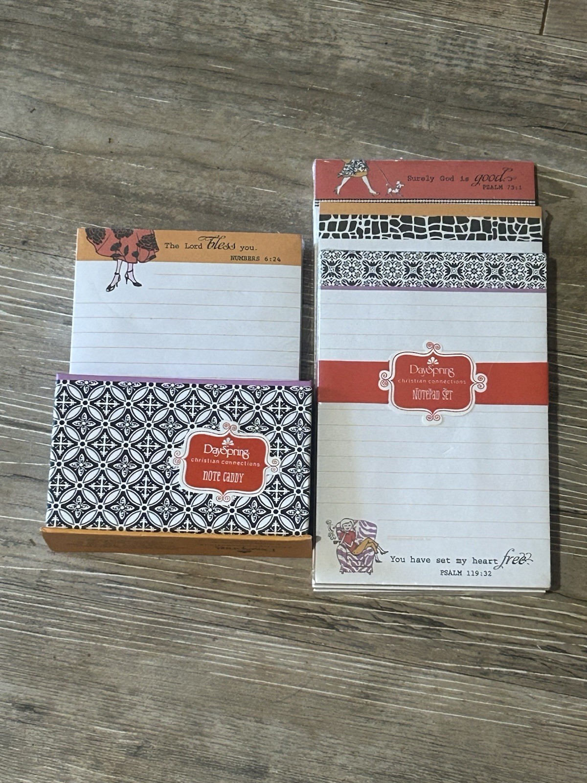 VTG DAYSPRING Note Caddy Psalm/Number Verses 150 Sheets 3 Note Pads Notes Lists