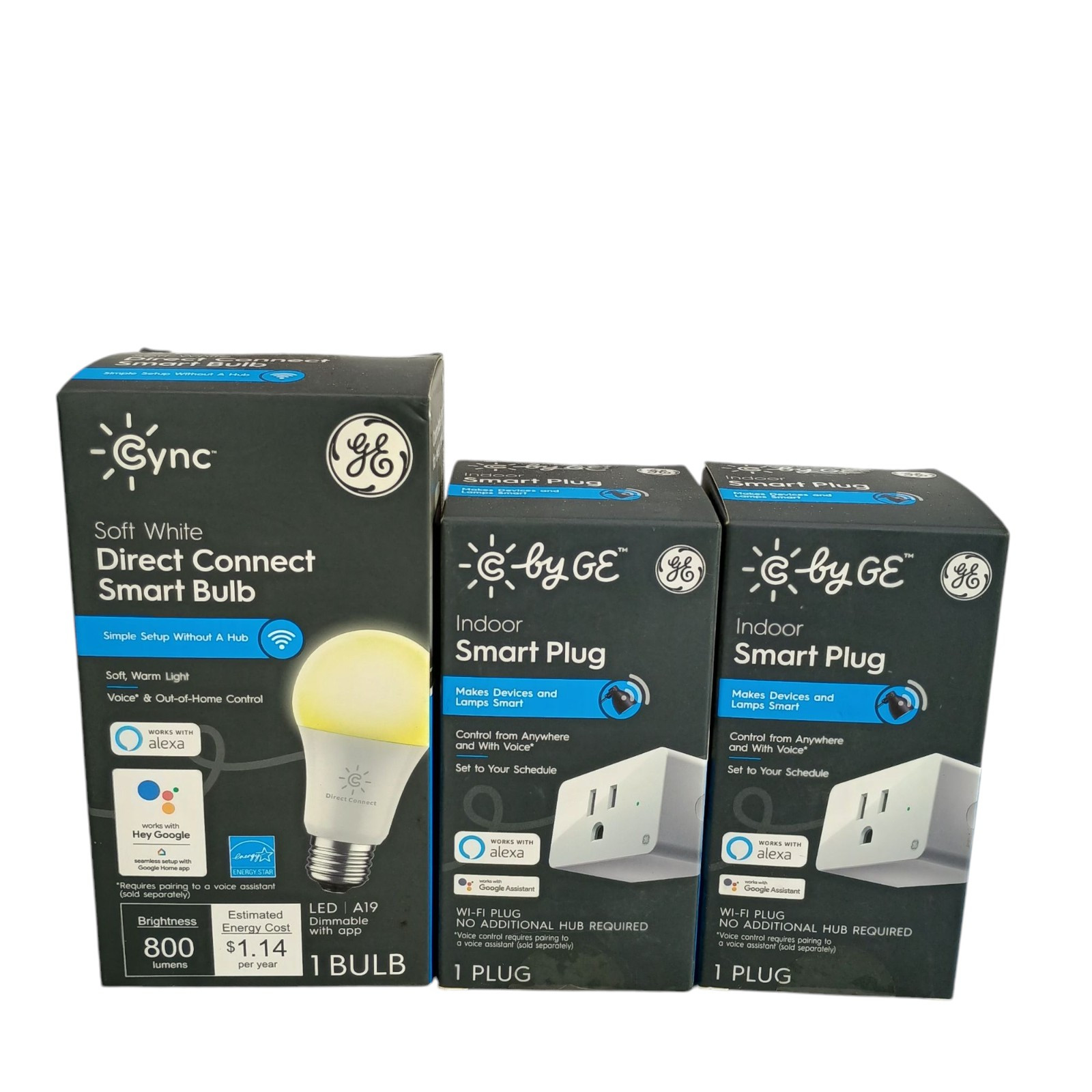 C by GE INDOOR Smart Plug & Lightbulb W/ Smart PLUG Alexa Google ASSISTANT 3pcs.