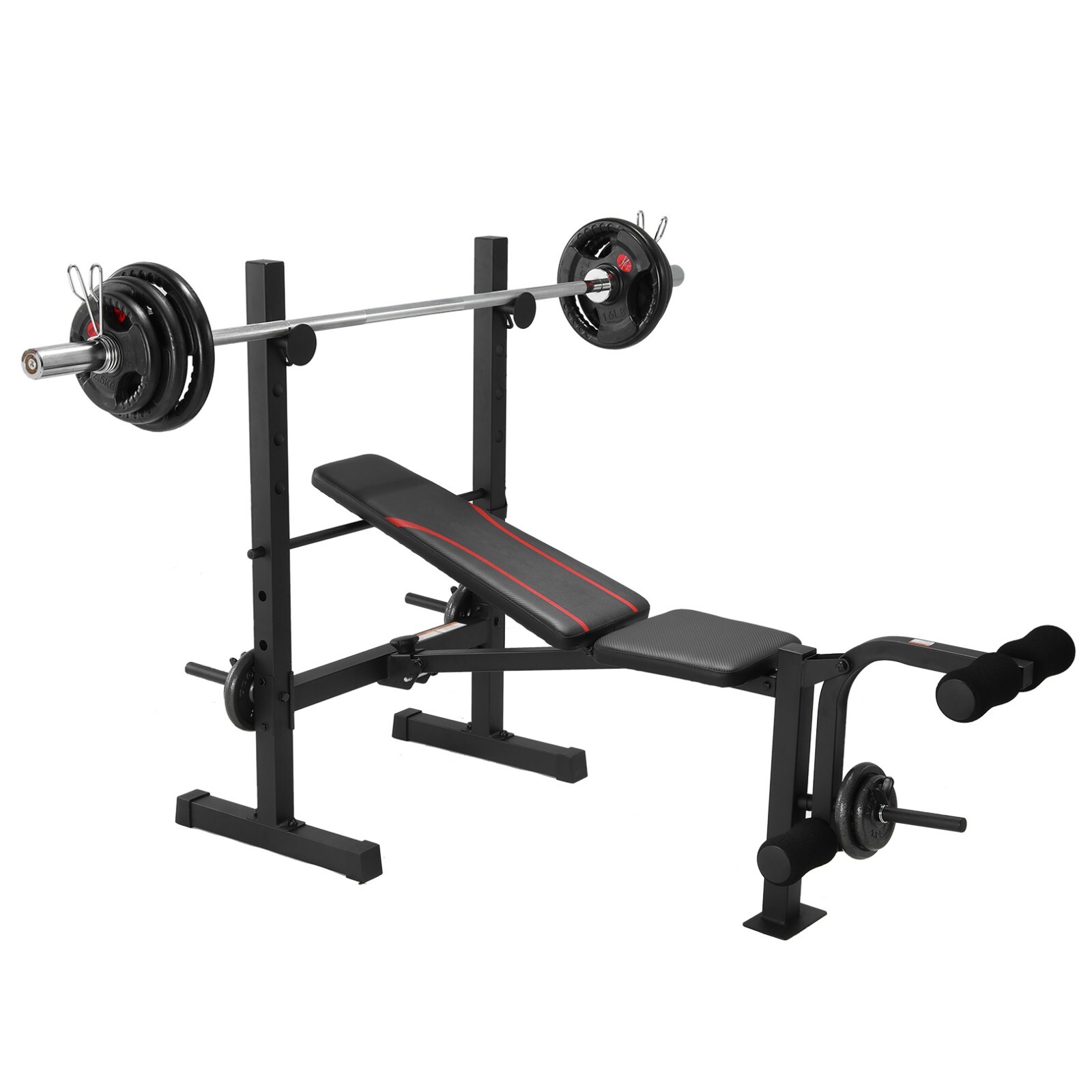 600LBS 8in1 Multi-Function Weight Bench with Squat Rack Adjustable for Home Gym