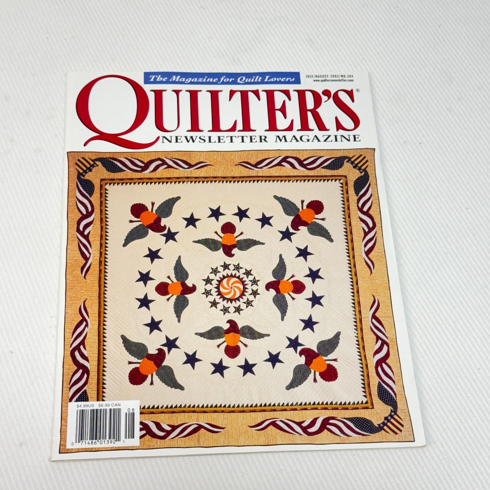 QUILTERS NEWSLETTER MAGAZINE 2002 #344 Quilting Sewing Magazines Back issues