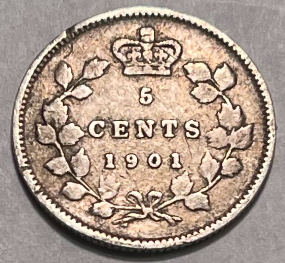 CANADA - Last Victorian - Silver 5 Cents - 1901 - Km-2 - Very Fine!