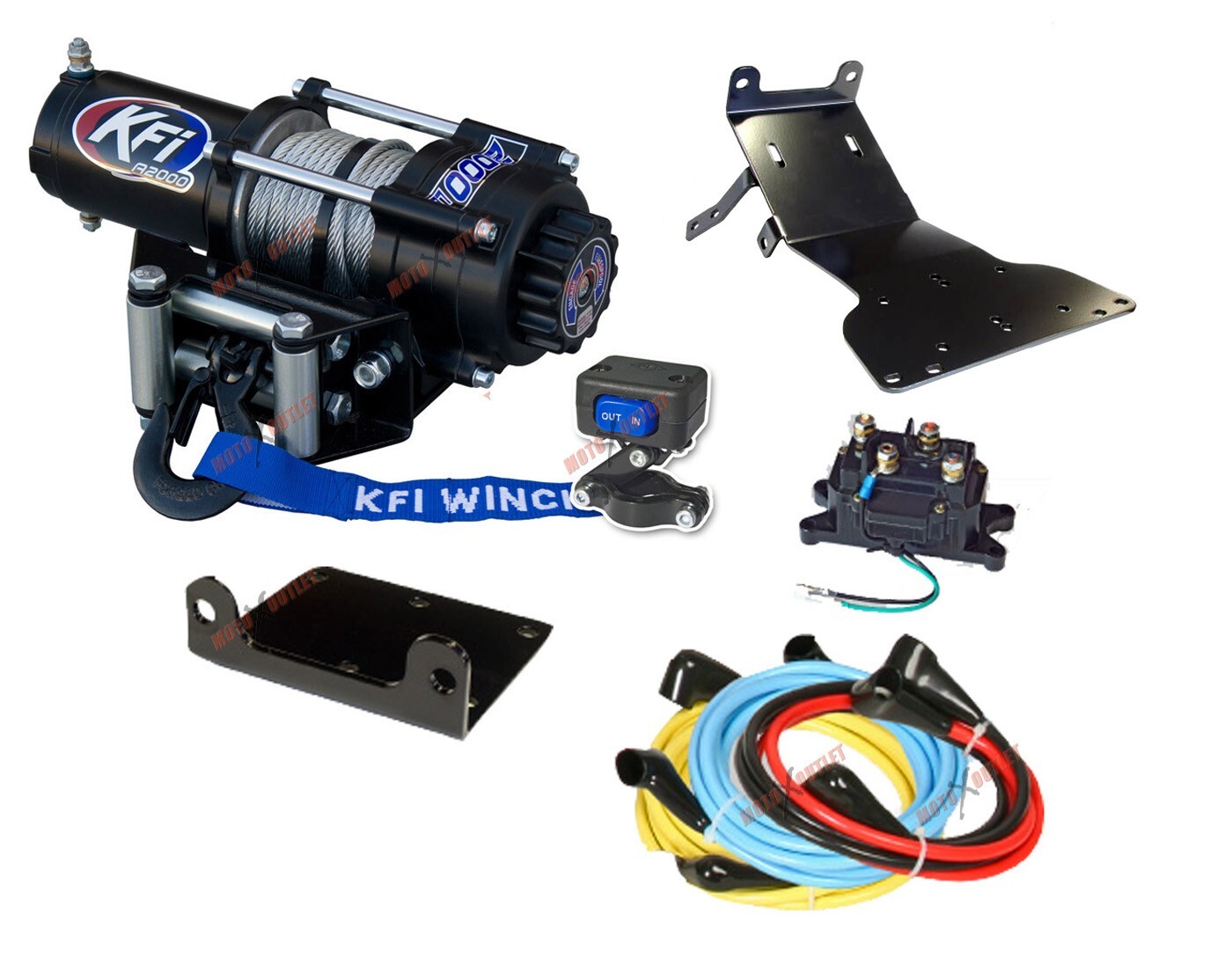 Honda Rancher 400 2500 lbs Winch and Mount Plate Kit 2004-2007 KFI ATV TRX