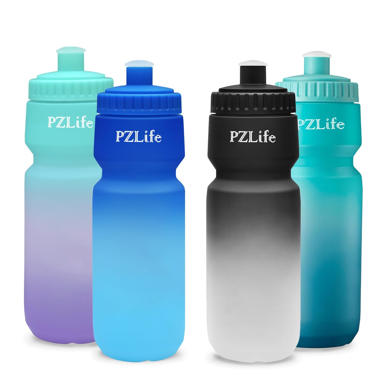 PZLife 24oz Bike Squeeze Water Bottle, BPA Free Cycling Water Bottle,Leakproo...
