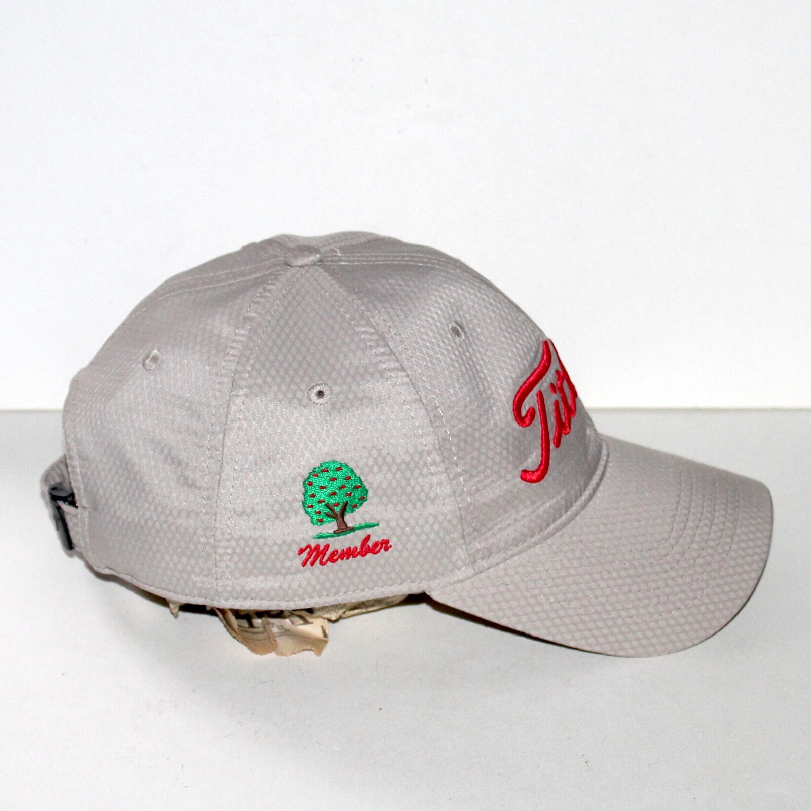 Titleist Member Golf Hat cap beige red thin adjustable back soft fabric outdoors