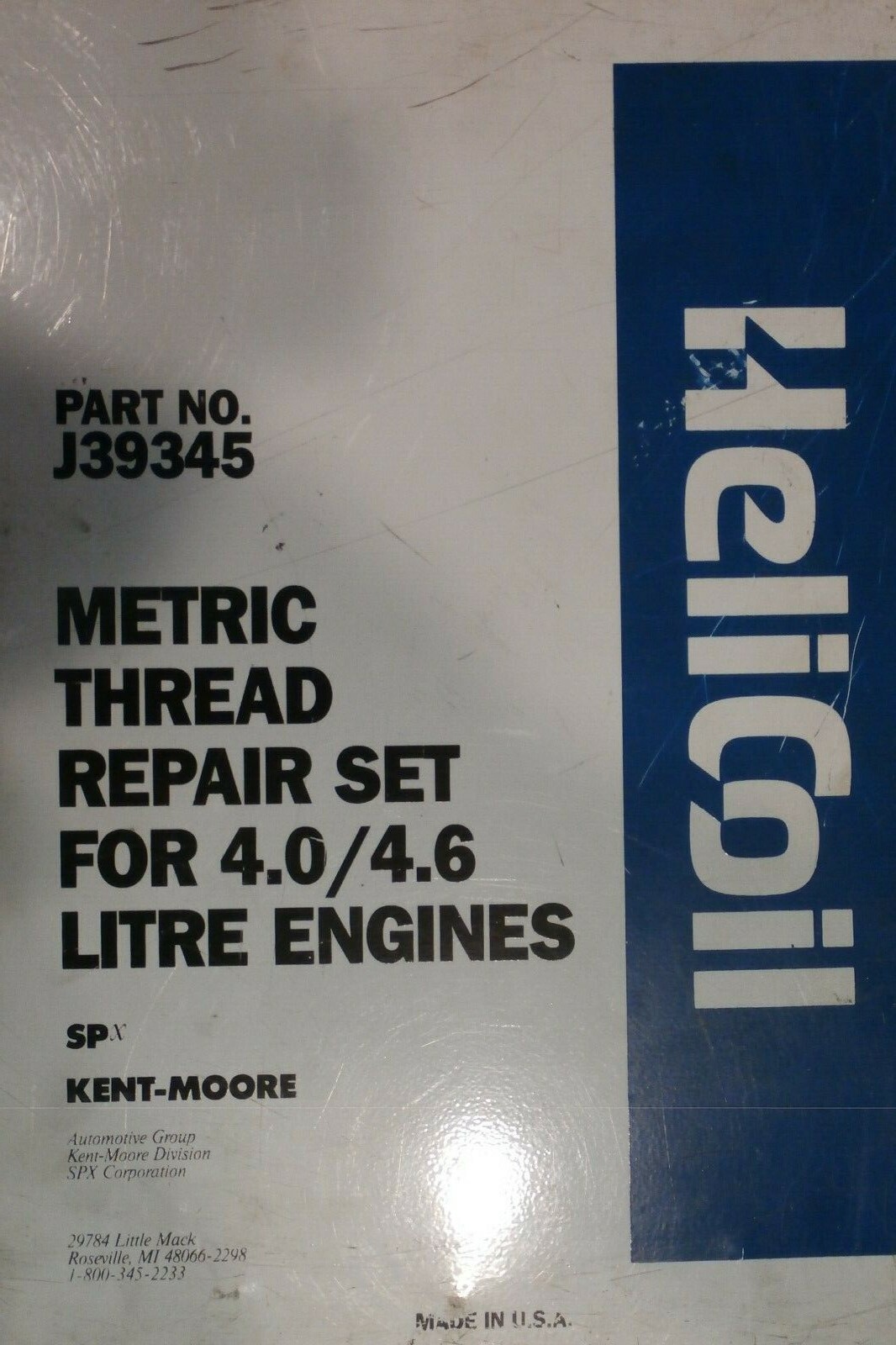 J39345 4.0l, 4.6l Engine Thread Repair Kit, Helicoil, 31pc, Free US 48 Ship `