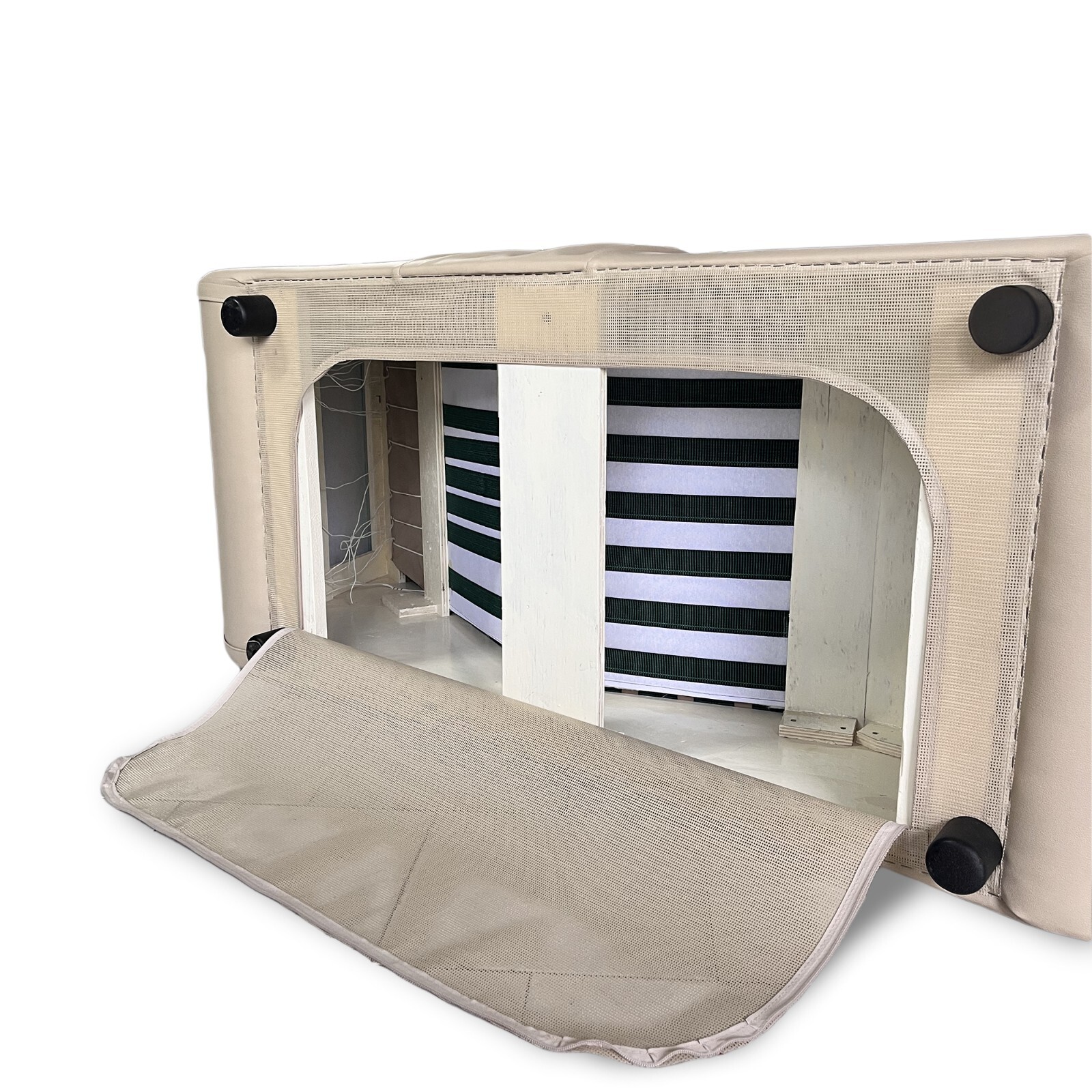 Handcrafted Wooden Spa Bed with Skai Lining and Side Pocket