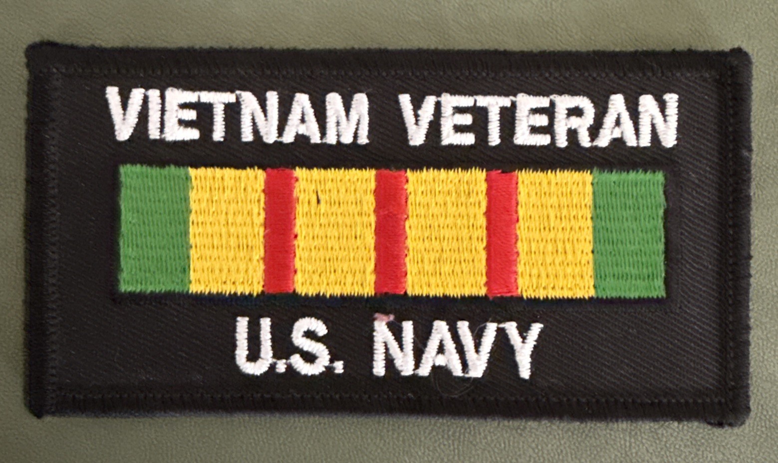Vietnam Veteran U.S. Navy Patch Ribbon Bar Embroidered Military (4"x2-1/8")