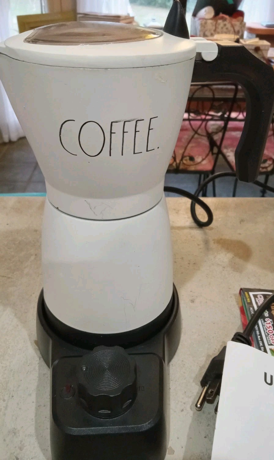 Vintage Rae Dunn Electric Pot Espresso Maker Machine RDEM11A White + Manual