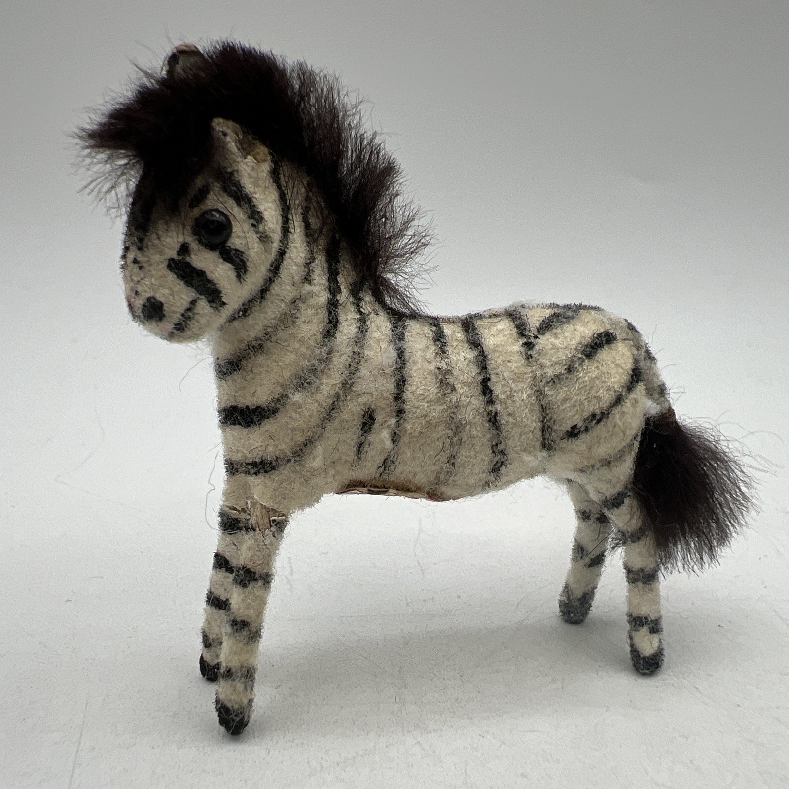 Vintage Wagner Kunstlerschutz ZEBRA Flocked West Germany 2.5" 1960s