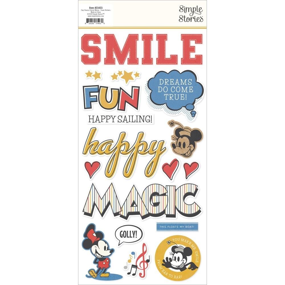 Simple Stories ~ SAY CHEESE CLASSIC MOUSE ~ Foam Stickers ~ Disney
