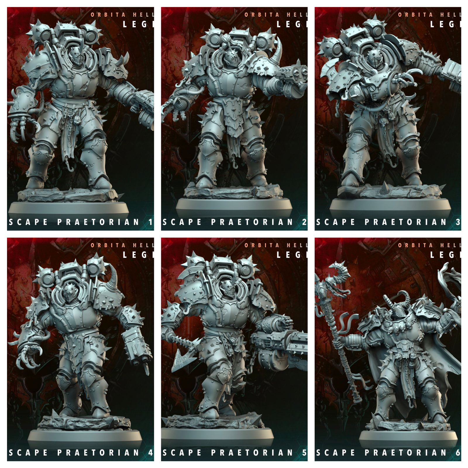 3D Printed Archvillain Games Hellscape Praetorian Orbita Hellscape - Legions 28