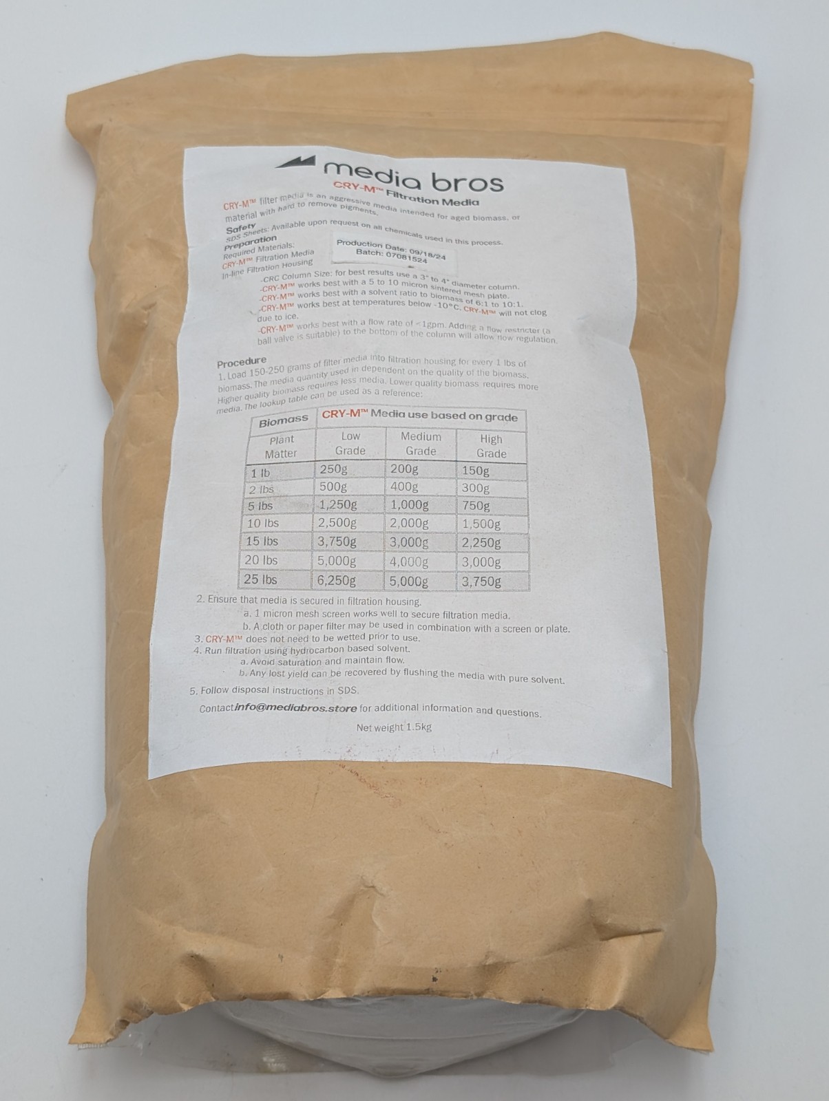 Media Bros CRY Medium Flow Filtration Media - 1.5KG
