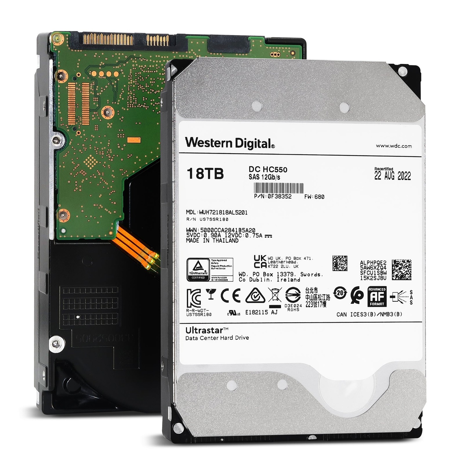 Western Digital Ultrastar DC HC550 WUH721818AL5201 0F38352 18TB 7.2K RPM SAS 12G