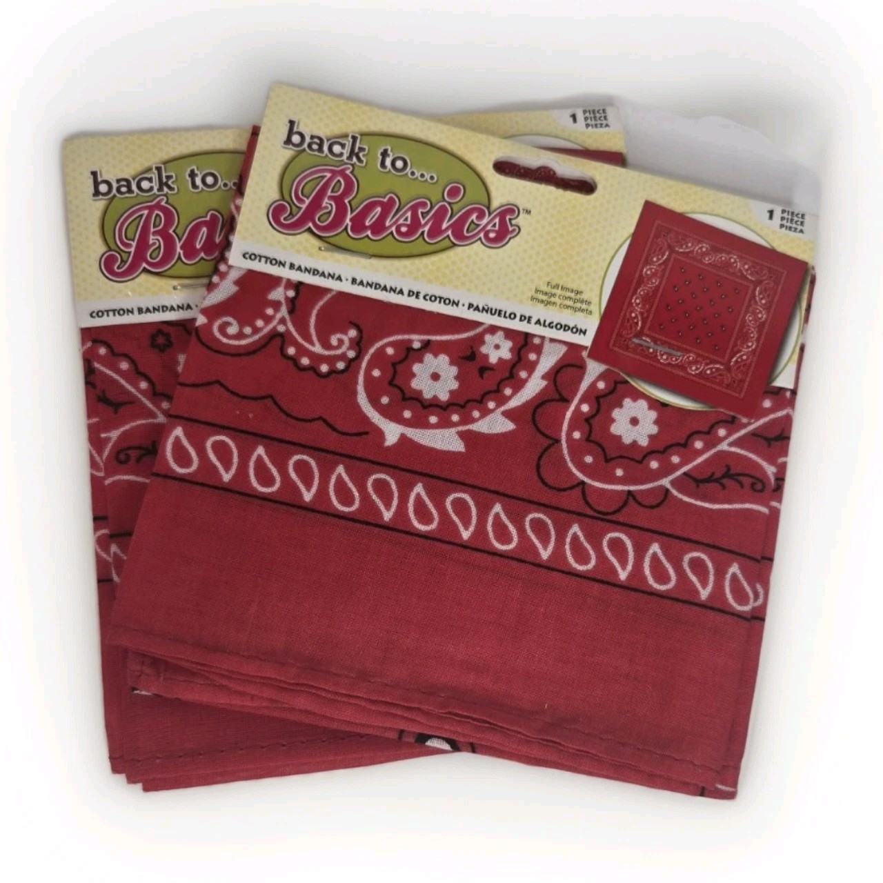 Back To Basics Cotton Bandanas  100% Cotton 2 Pieces