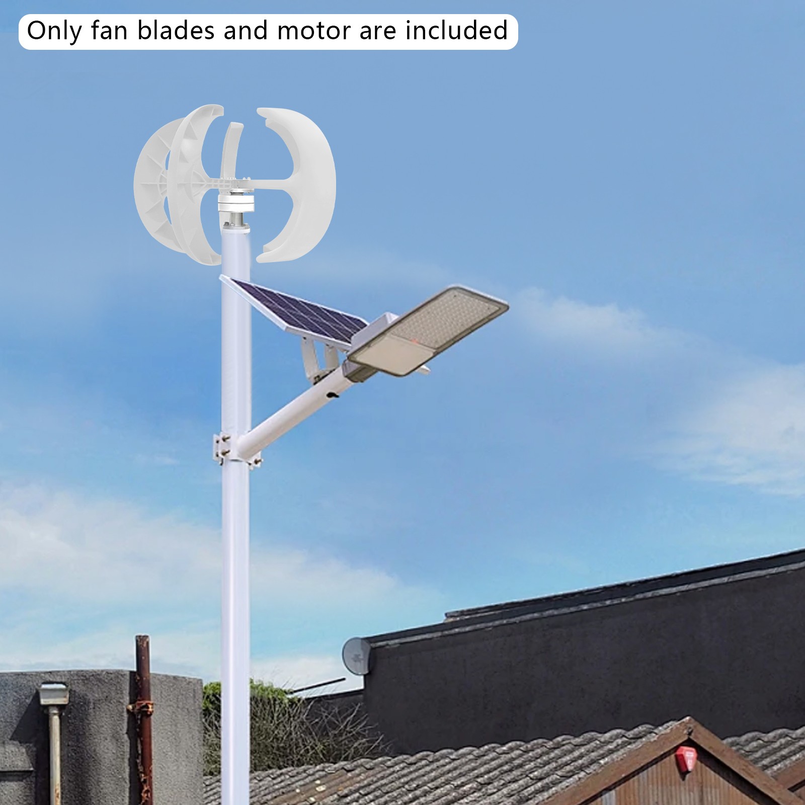 600W DC 24V 5-Blade Lantern Wind Turbine Generator Vertical Axis Wind Power USA