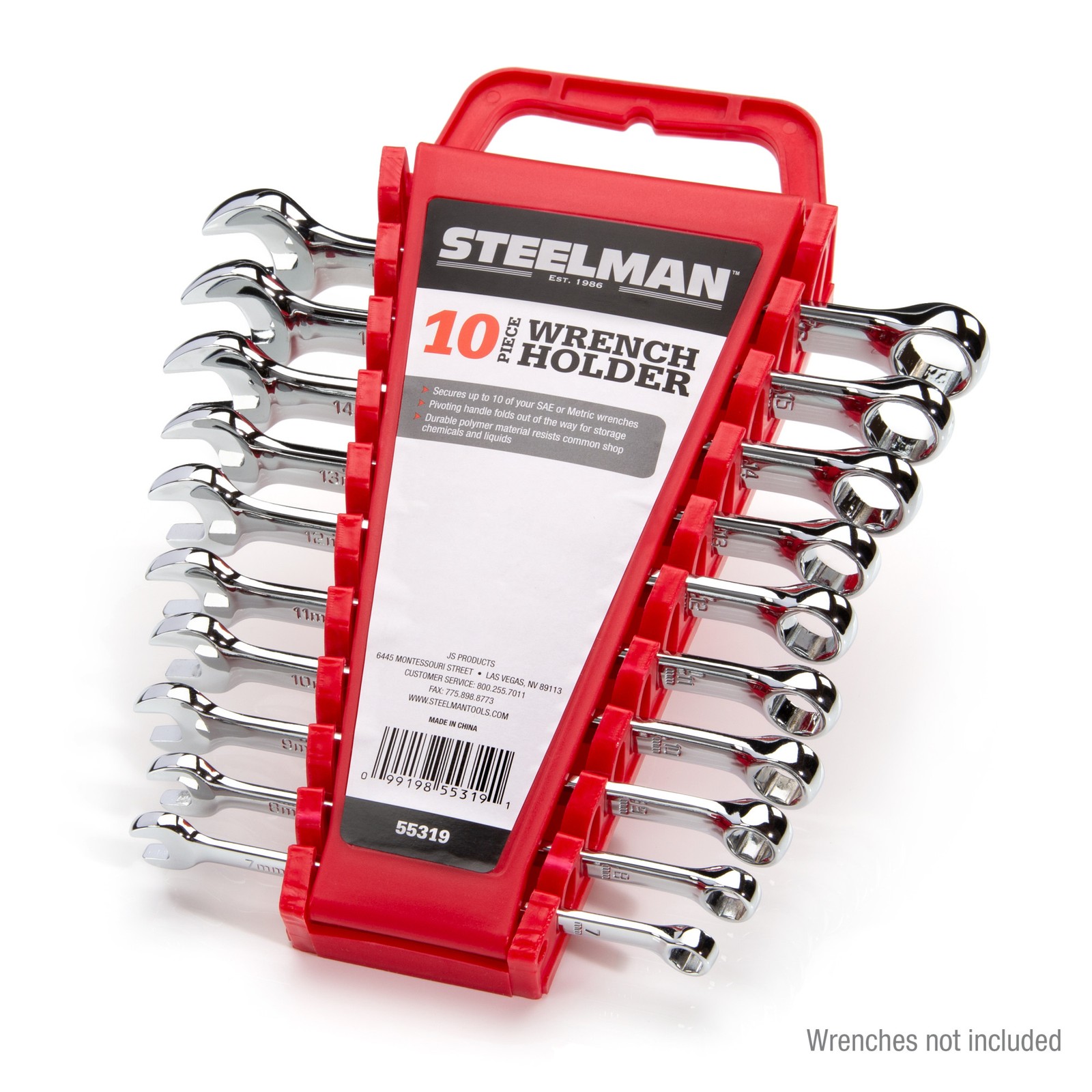 Steelman 10 Tool Wrench Holder, Red 55319