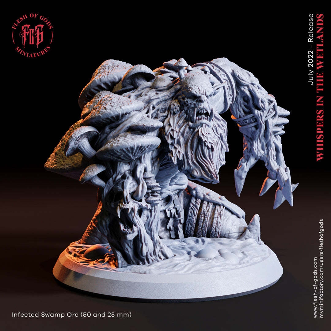 Infected Swamp Orc - Whispers in the Wetlands - Flesh of Gods Wargaming D&D DnD