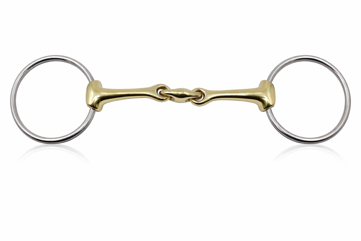Loose Ring Pinchless  Lozenge Dog Bone SS Brass 4-1/2" HORSE BIT 35558A