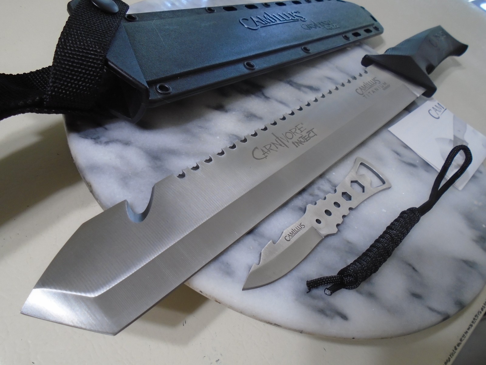 Camillus Carnivore Inject Machete Sword Knife Set Full Tang Sawback 420 19818002