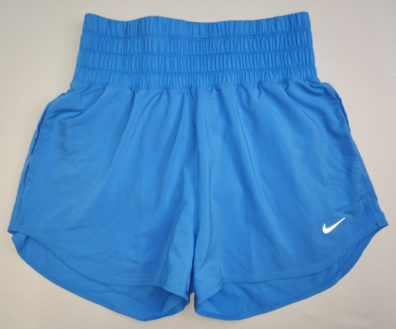 Nike Womens Blue 3" High Waist Brief Lined Athletic Shorts Size L DX6642-412