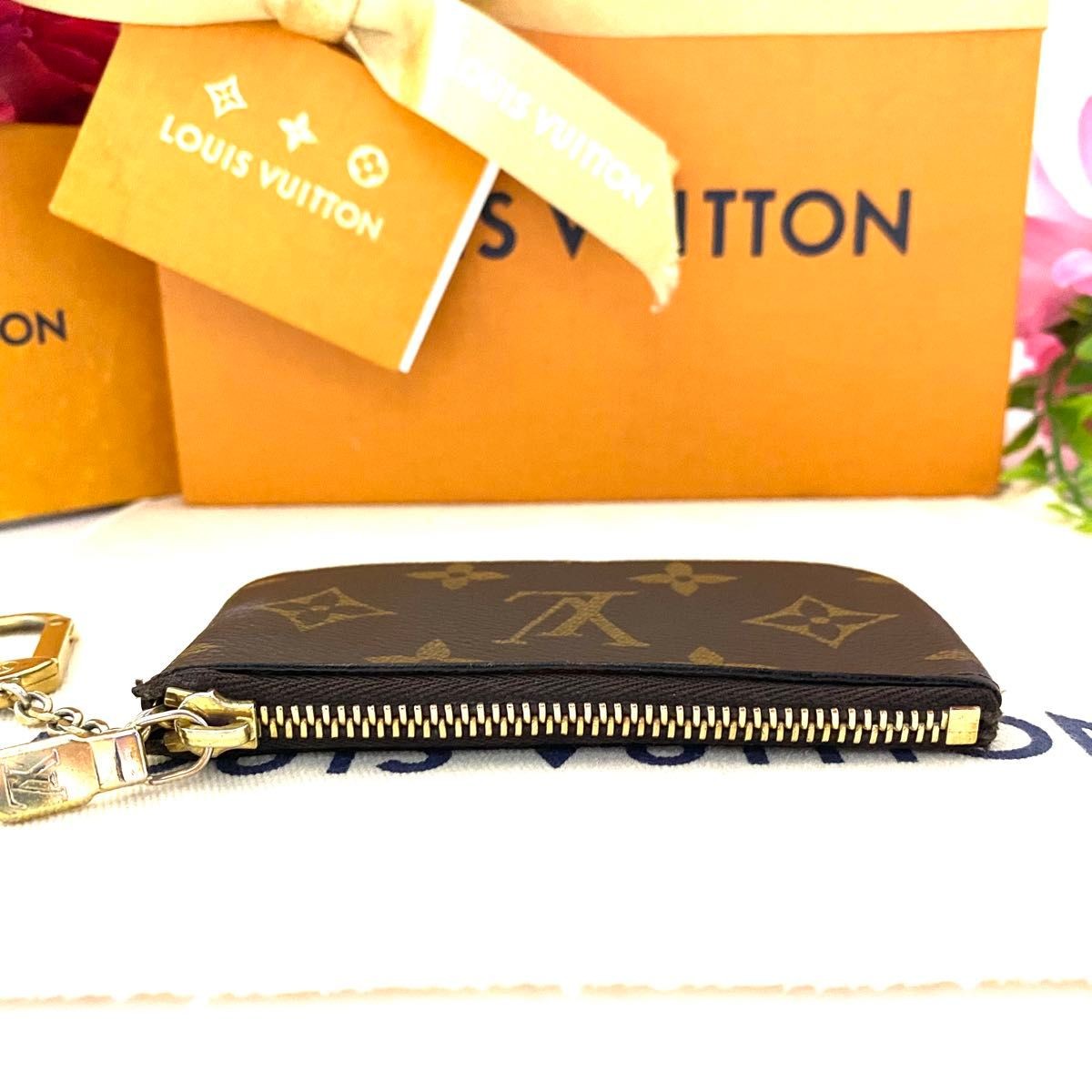 Louis Vuitton Pochette Cle Monogram Coin Case Brown