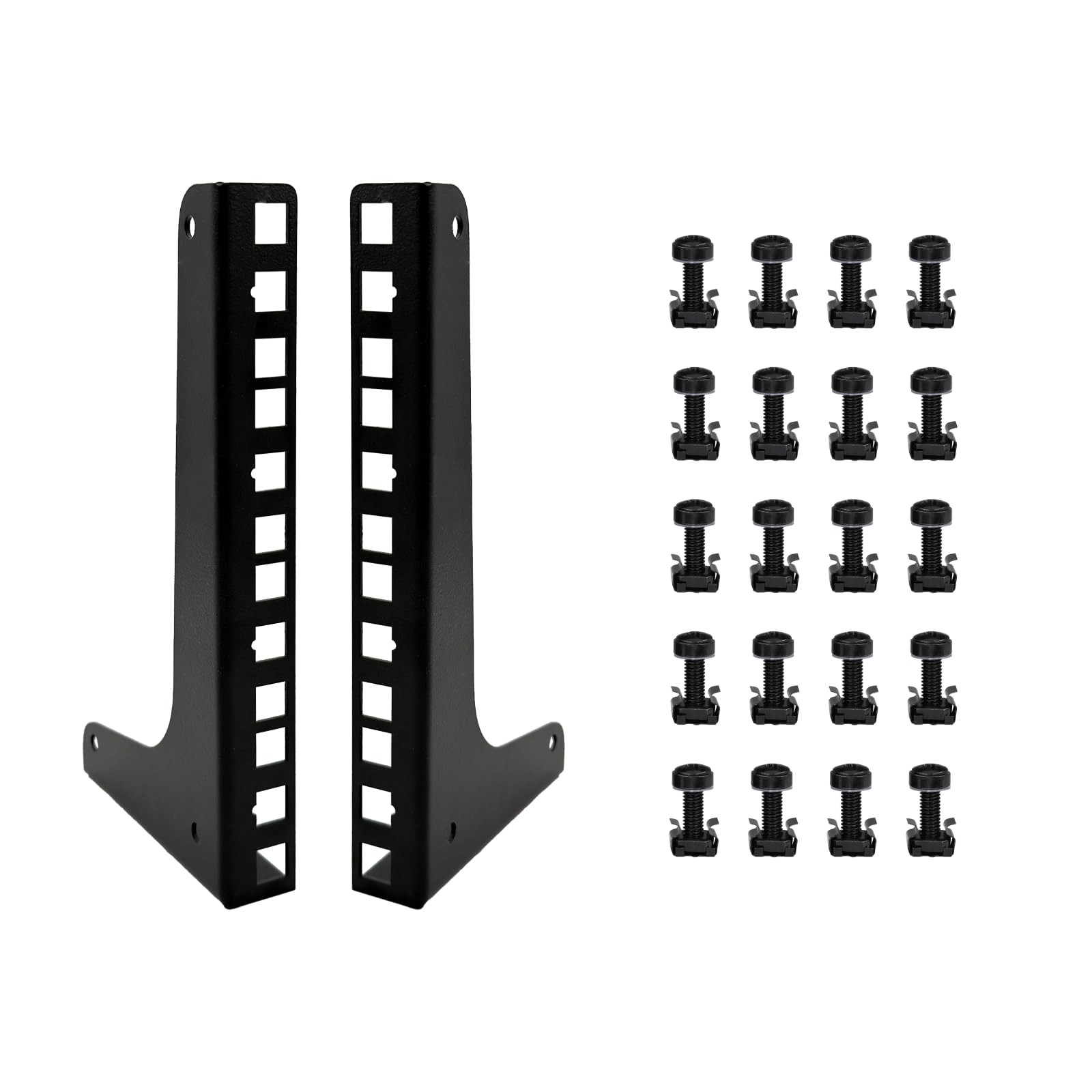 FMUSER 4U Vertical Wall Mount Rack Rails with M6 Screws L-4U, back