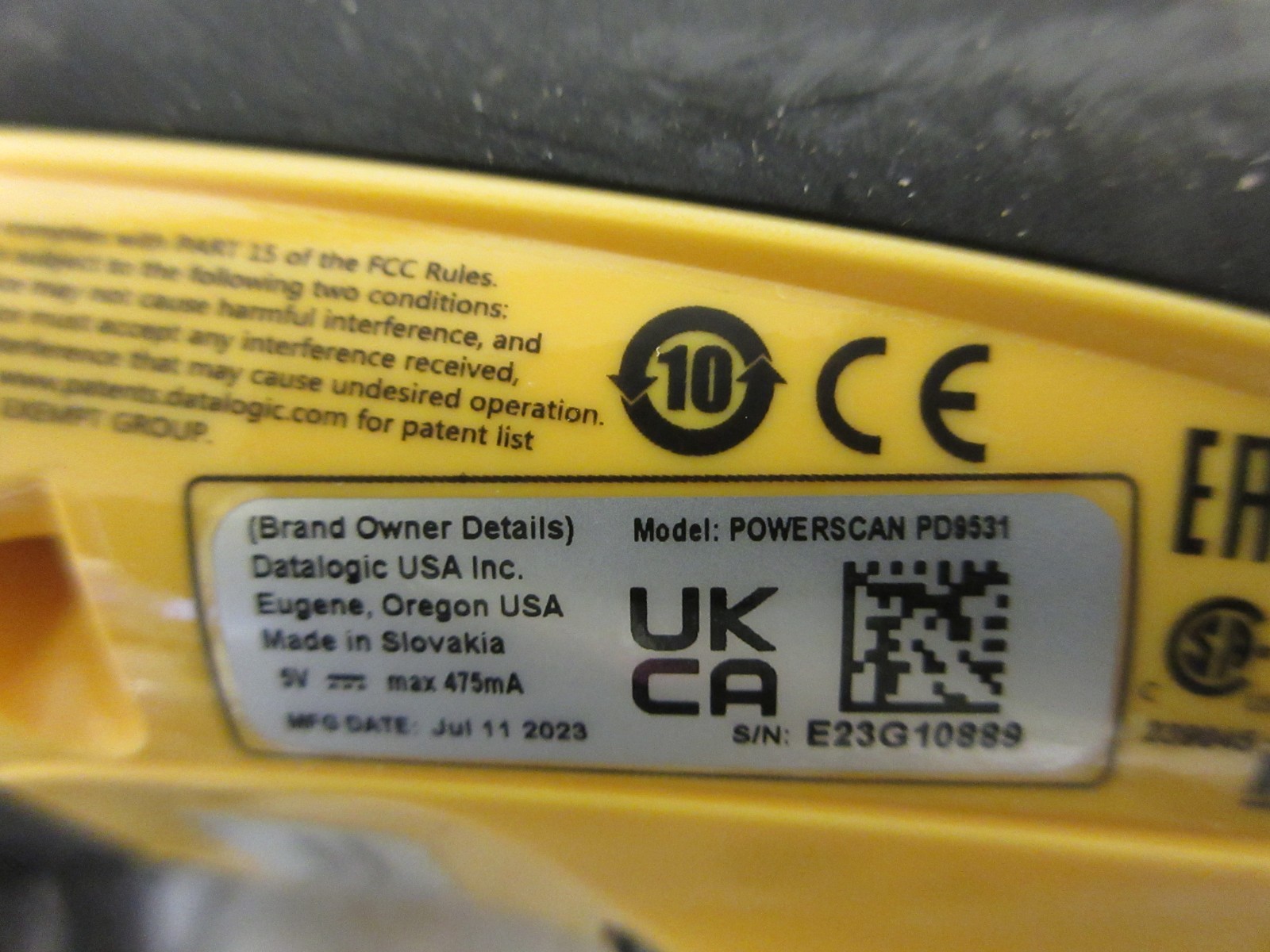 Datalogic Powerscan Handheld Scanner PD9531-K2 Standard 5VDC RS-232 Kit
