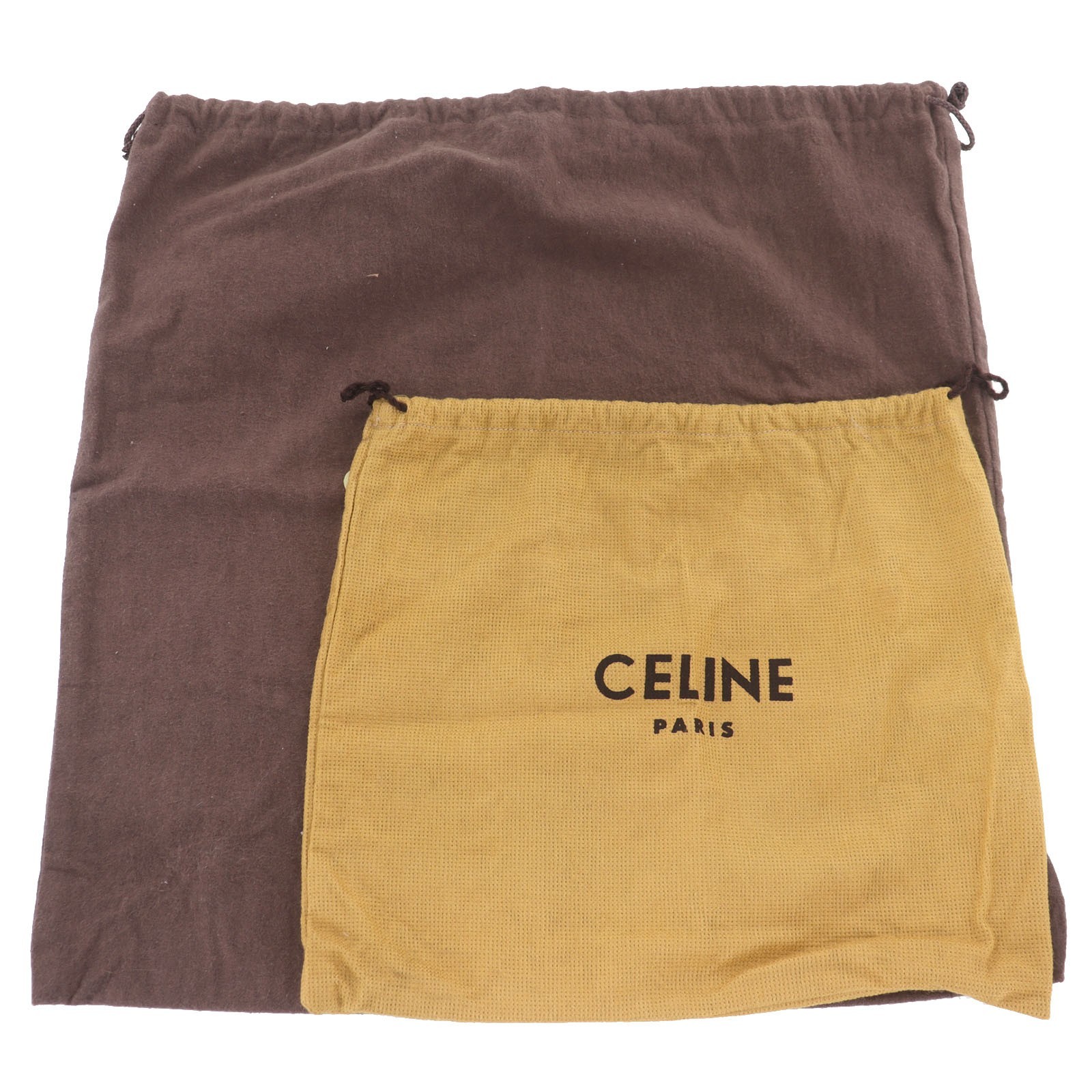 CELINE Used Dust Bag 2pcs Drawstring Various sizes Brown #EO746 H