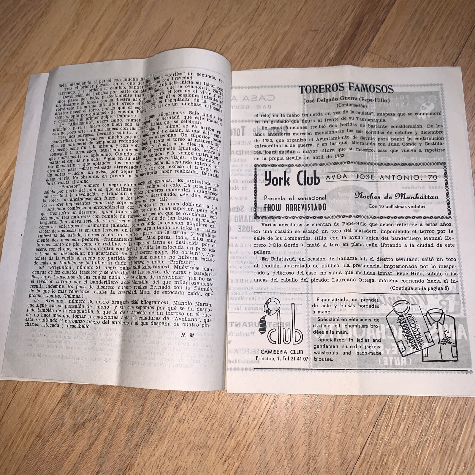 1960 PLAZA DE TOROS DE MADRID Official Program