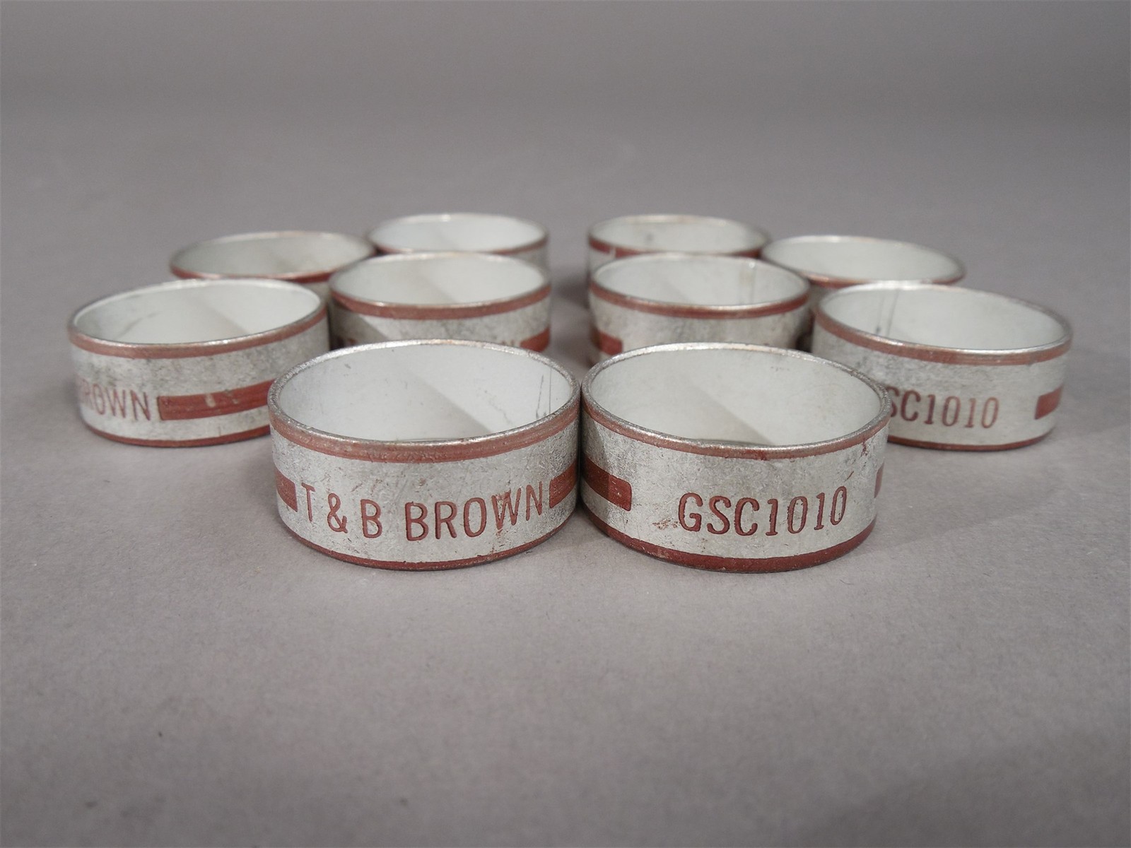 (10) T&B GSC1010 Brown Metallic Shield Cable Grnd Ferrules ID 1.01" x OD 1.09"