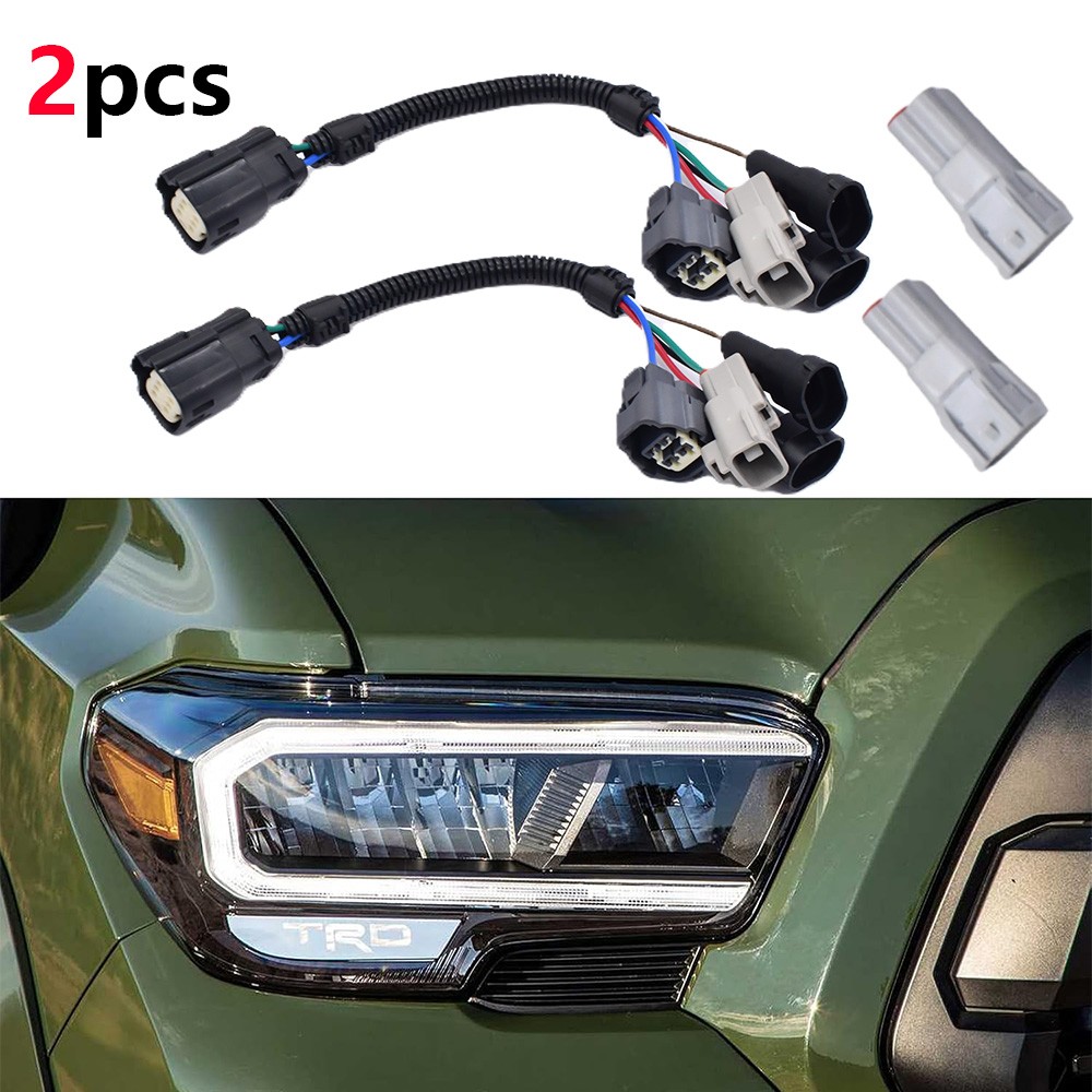 2pcs For Toyota Tacoma 2016-2023 LH & RH LED Headlight Harness Plug Adapters Set
