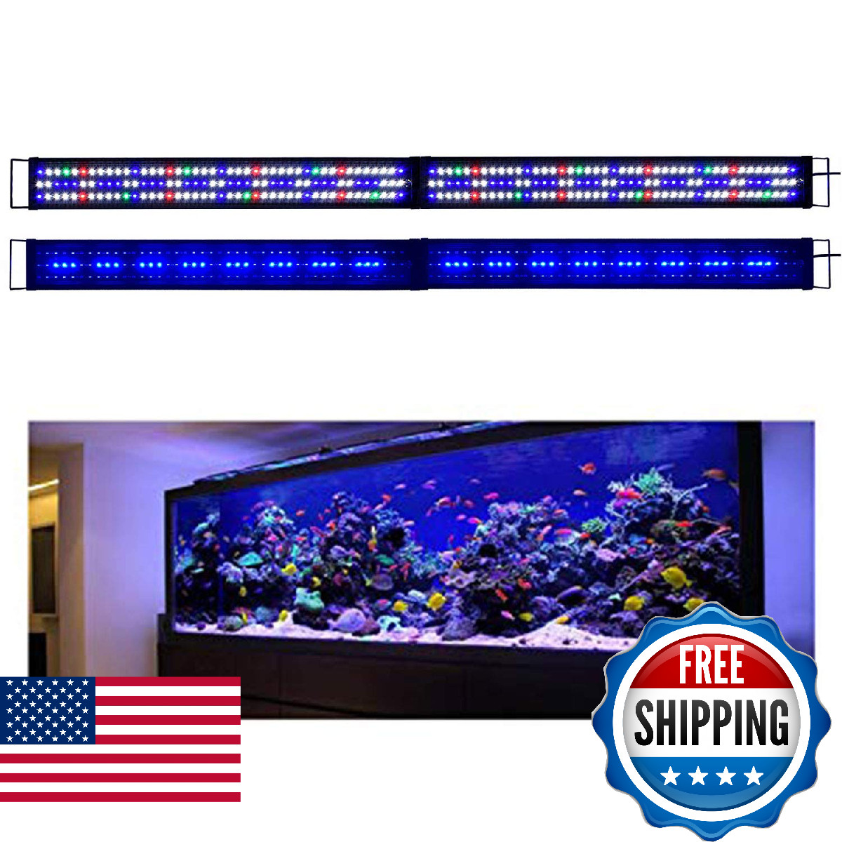 Kzkr Upgraded Aquarium Light Led Full Spectrum 72-84 Inch Hood Lamp For