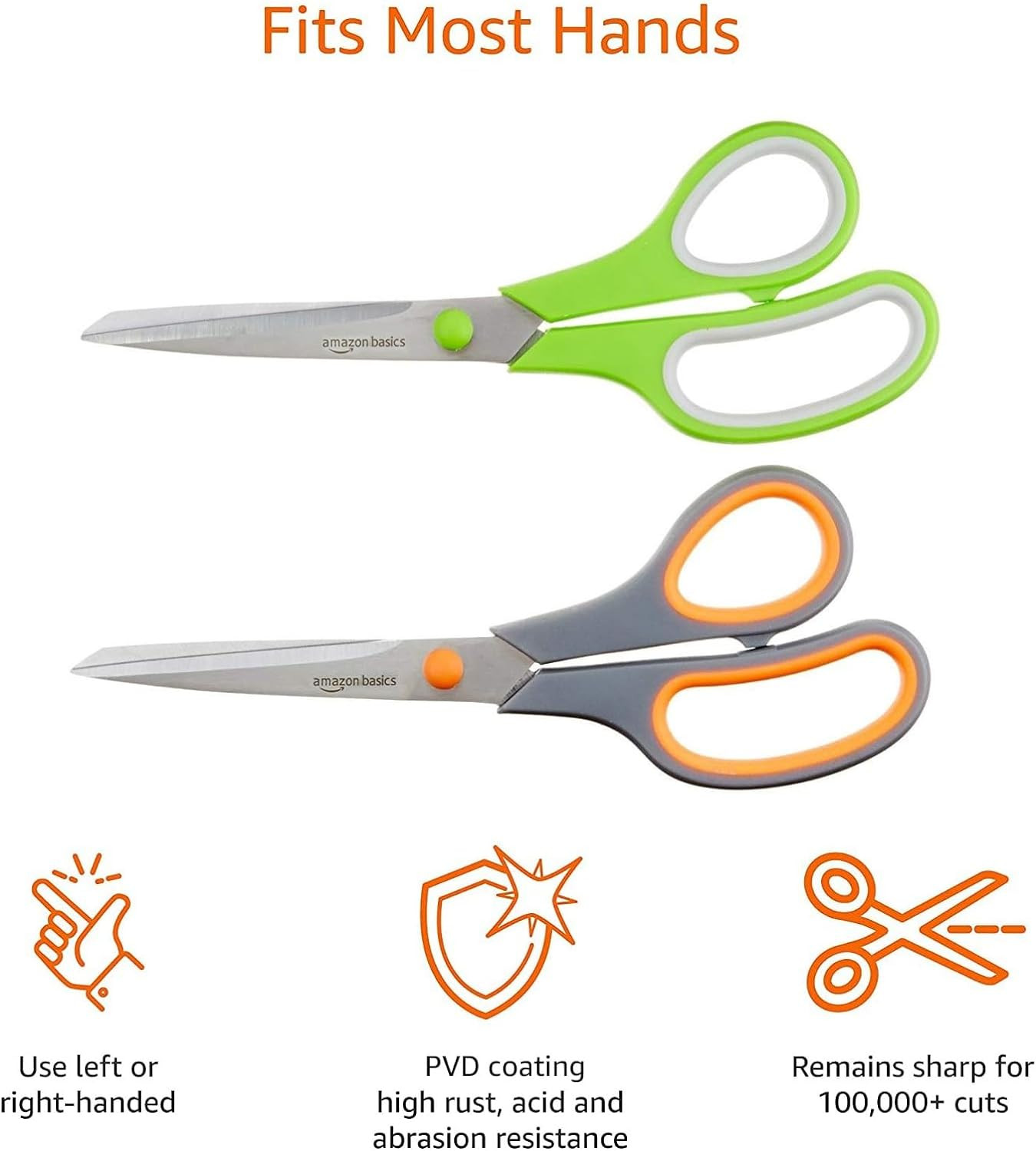 Multipurpose Scissors 2 Pack Office Crafts Fabric Cutting Stainless Steel Heavy