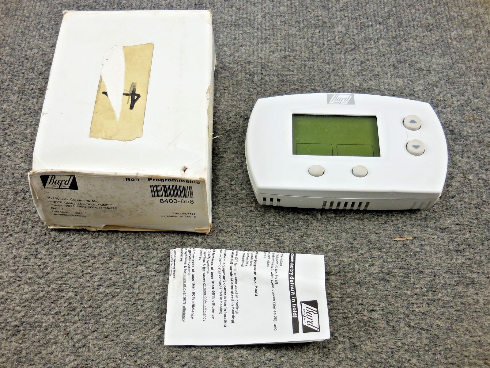 Unused Bard 8403-058 Non Programmable Digital Thermostat