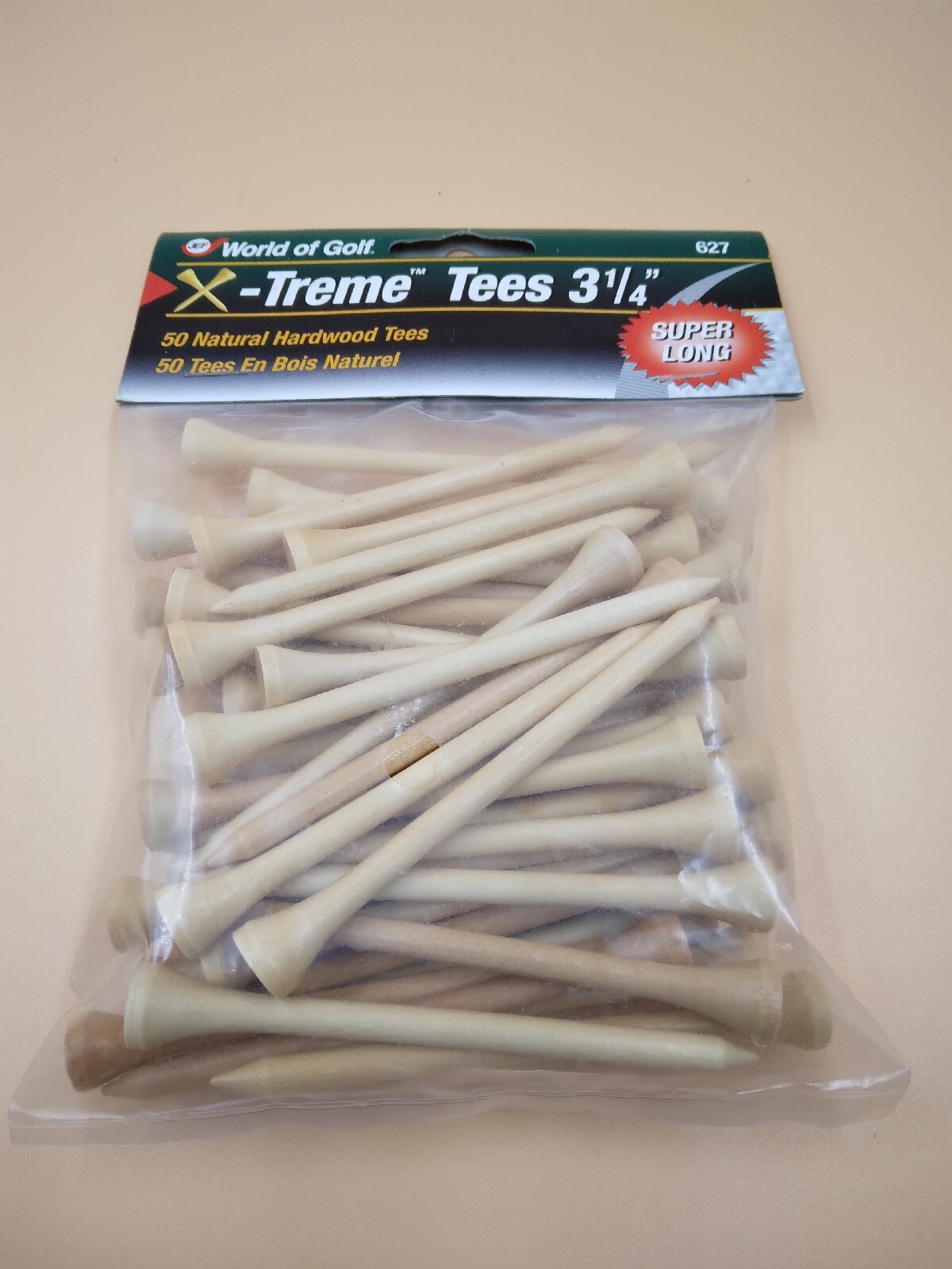 World Of Golf X Trene Tees 3 1/4 Inches Super Long Hardwood Tees