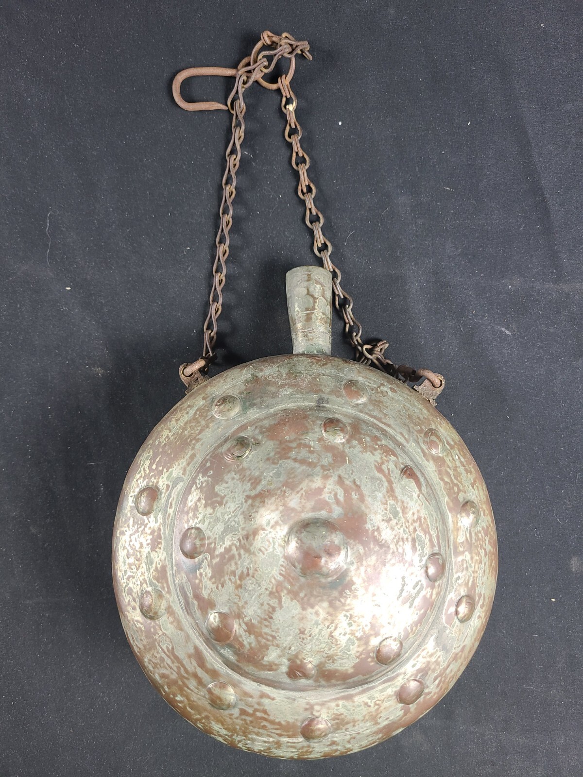 Vintage Antique Round Canteen Flask Cowboy Military Camping