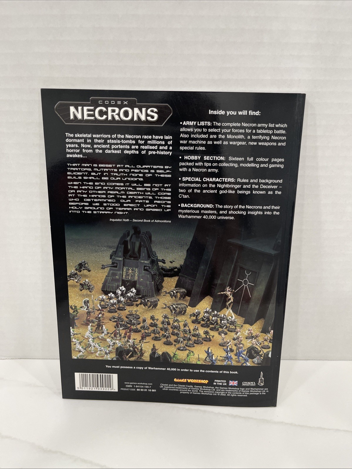Warhammer 40,000 Necrons Codex Paperback 2002 Games Workshop VGC