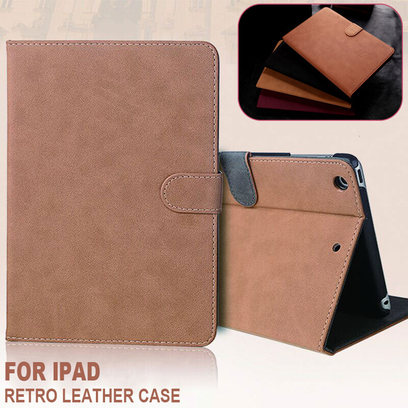 Retro Leather Slim Case Smart Cover For iPad 4 5 6 7 8 9 Air Pro Mini Flip Stand