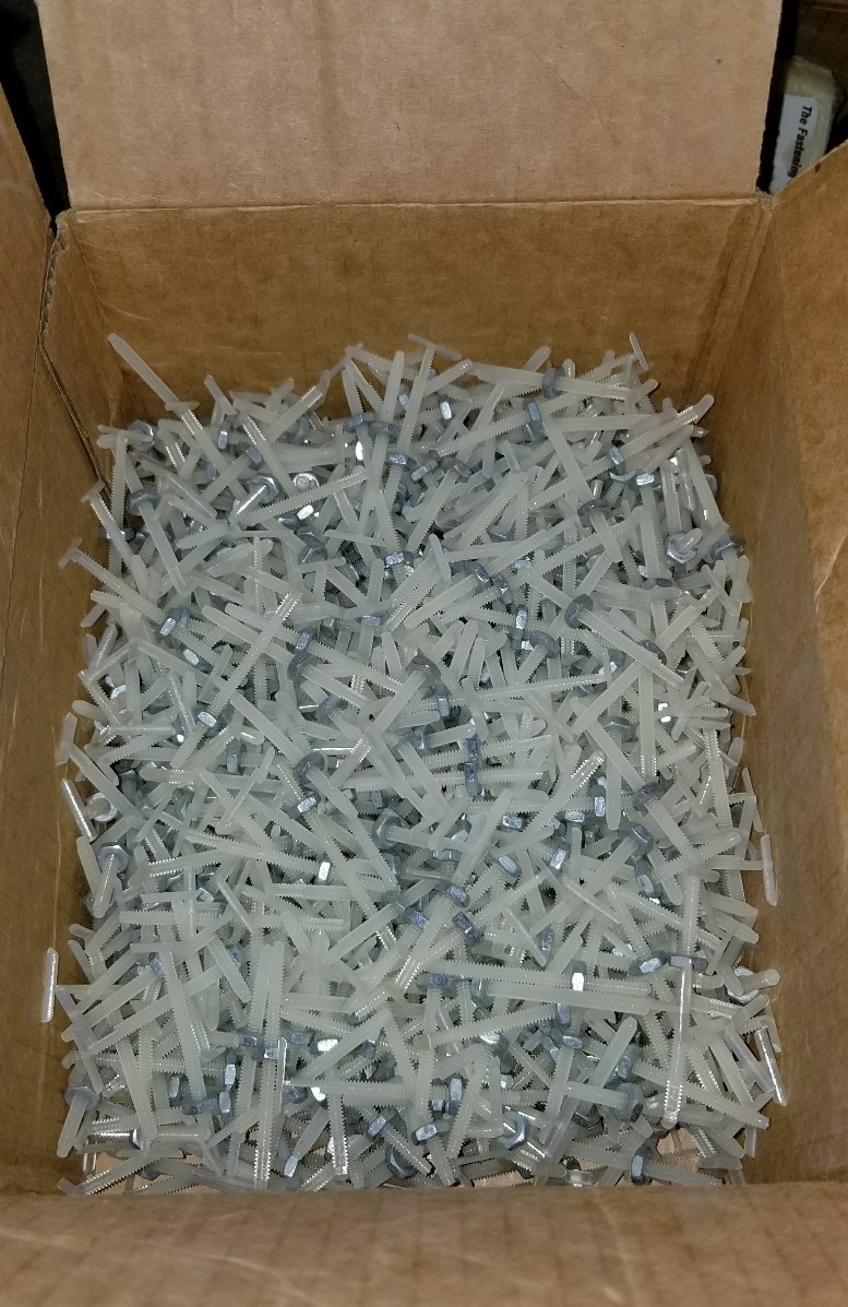 25 Hillman EZ-T Fastner 1/8" X 2" With Nuts Dozen White