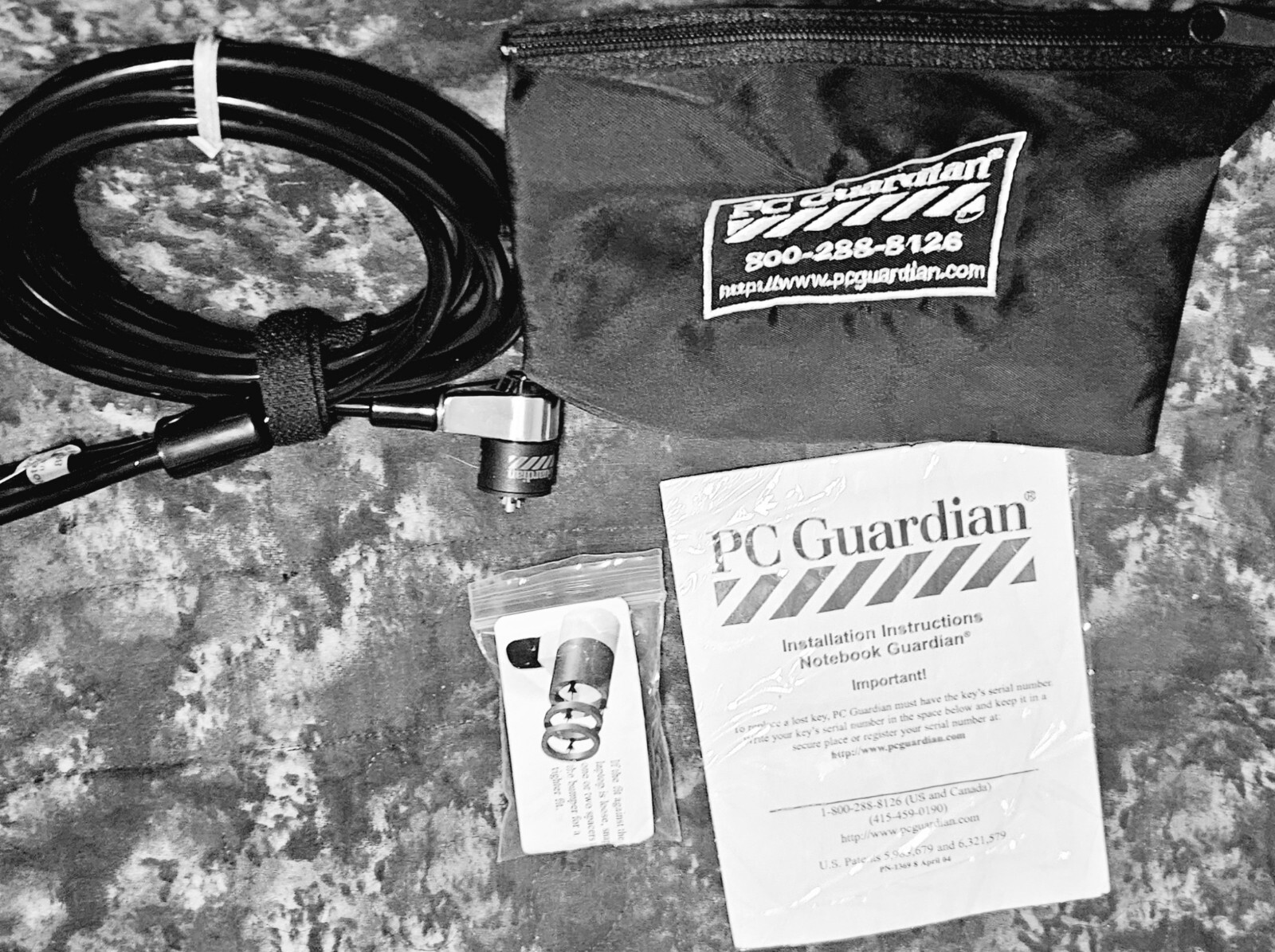 PC Guardian Locking Laptop Notebook Computer Security Cable Carry Bag Pre-owned